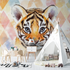 Tiger and Geometric Pattern Wallpaper | Murals Wallpaper