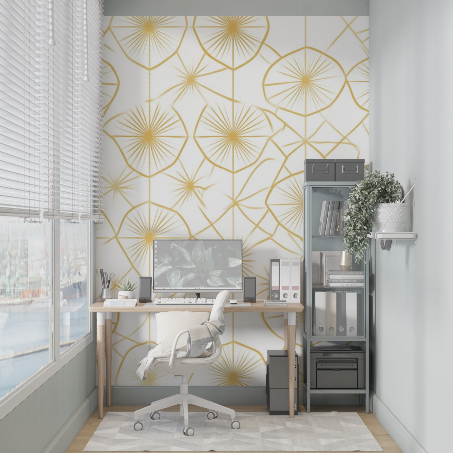 Art Deco White Gold Wallpaper | Murals Wallpaper