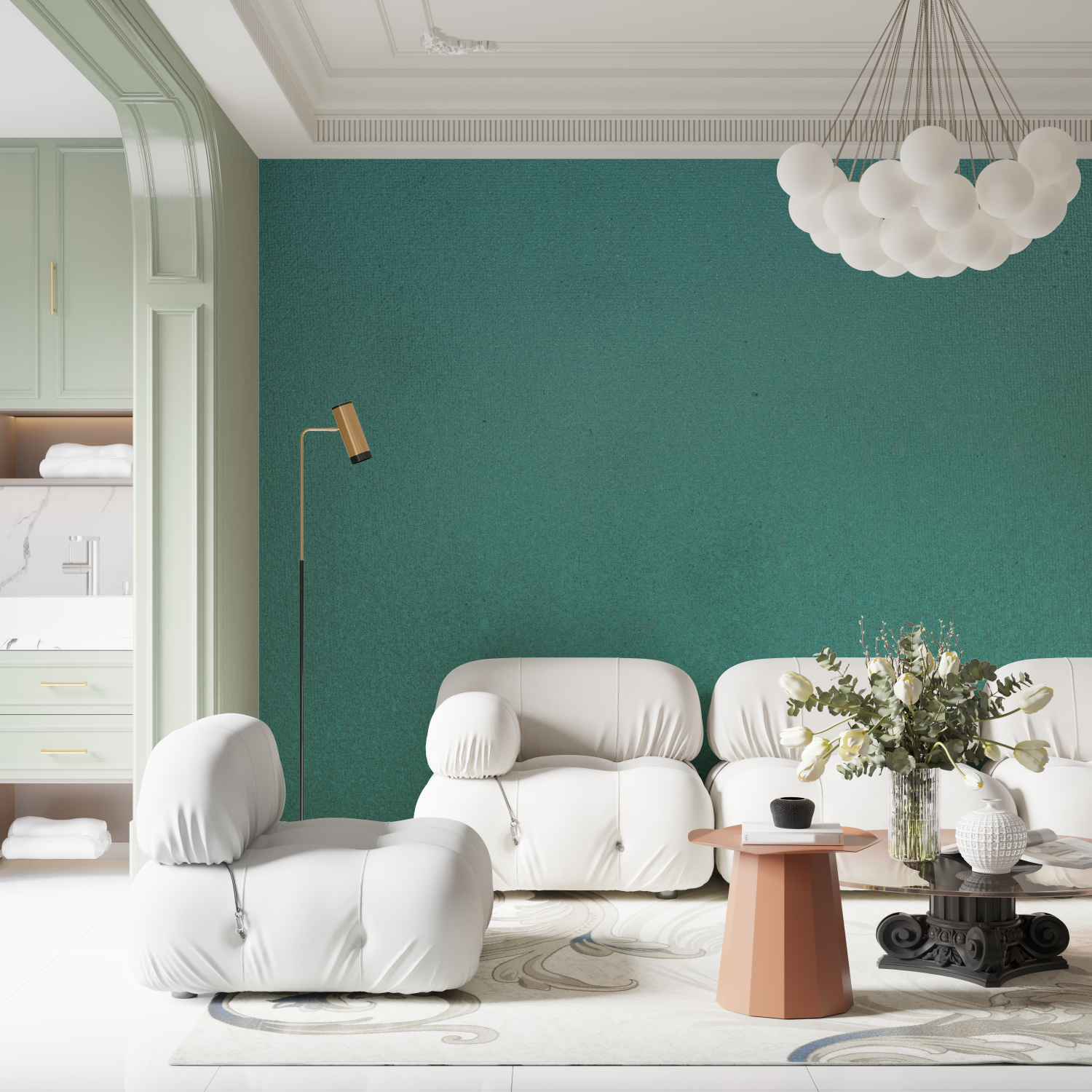 Solid Blue Green Wallpaper | Murals Wallpaper