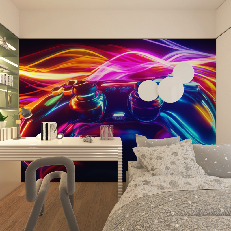 Neon Game Explosion Wallpaper | Murals Wallpaper