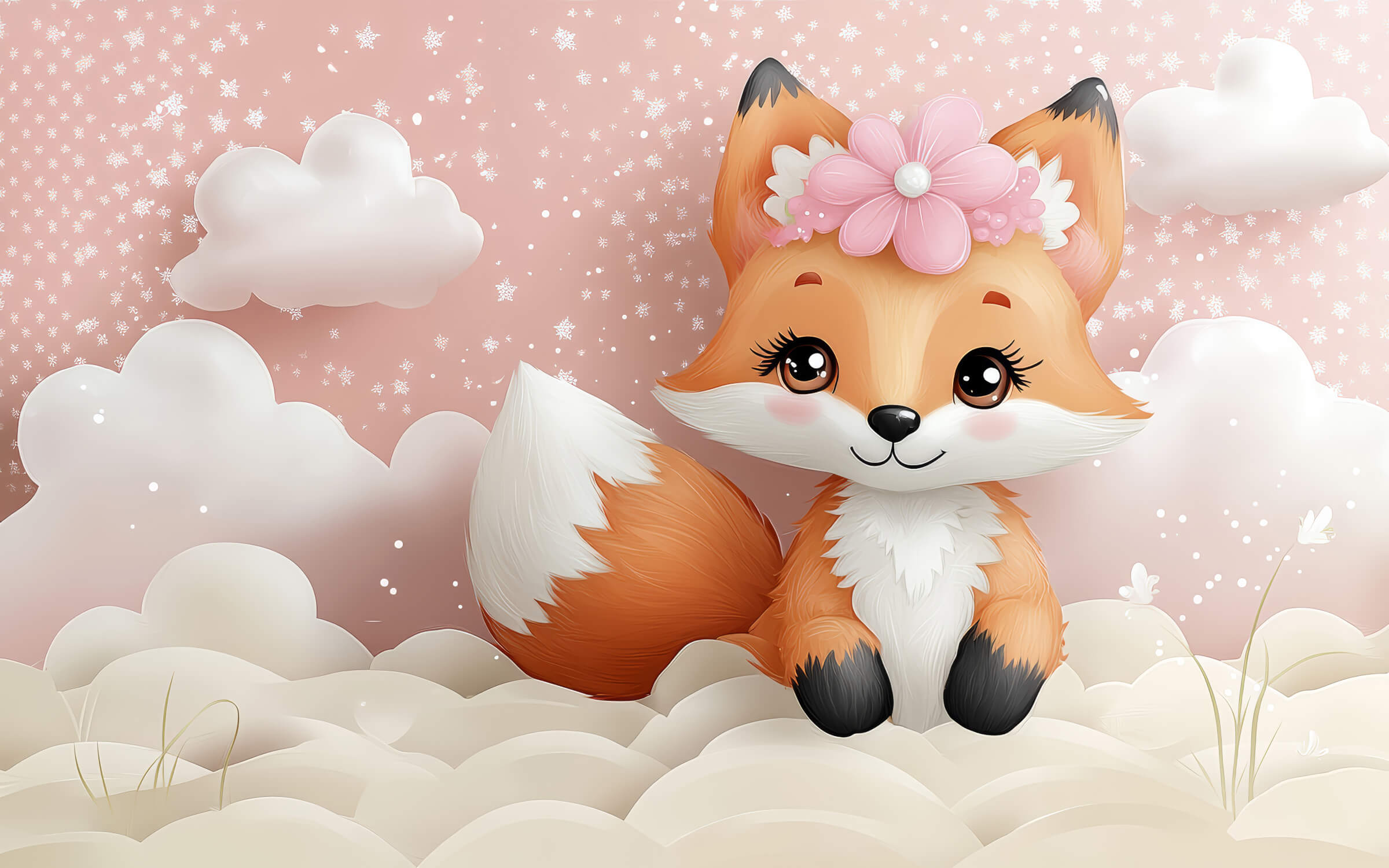 Fox Wallpaper for Baby Girl | Murals Wallpaper