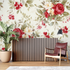 Red and White Floral Wallpaper | Murals Wallpaper