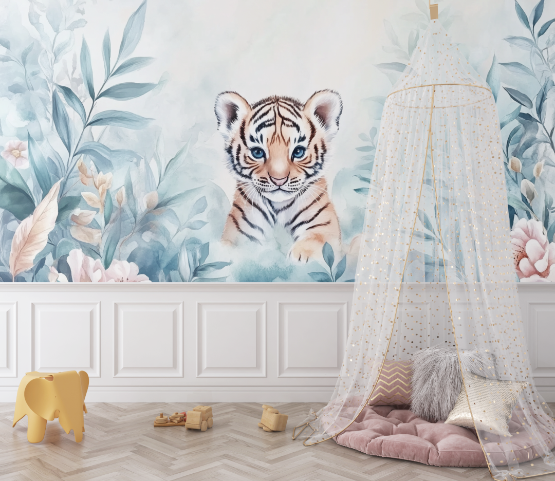 Tiger and Enchanted Forest Wallpaper | Murals Wallpaper