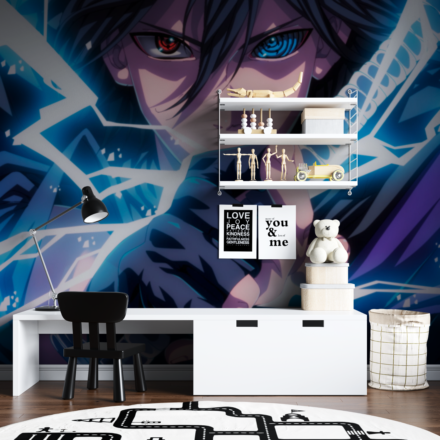 Naruto Sasuke Blue Wallpaper | Murals Wallpaper