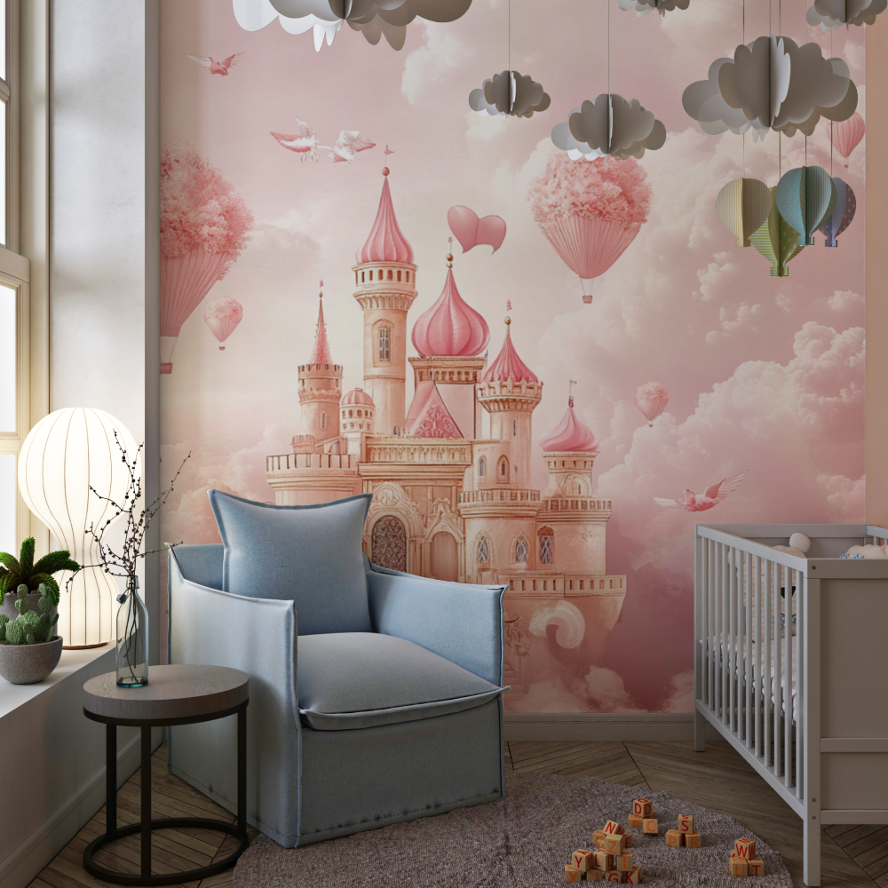 Princess Hot Air Balloon Castle Wallpaper | Murals Wallpaper
