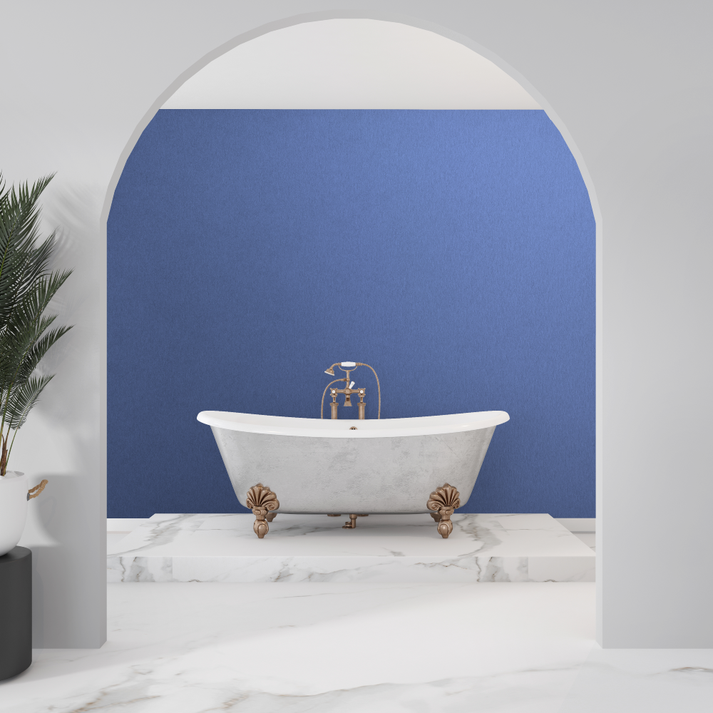 Solid Blue Wallpaper for Bathroom | Murals Wallpaper