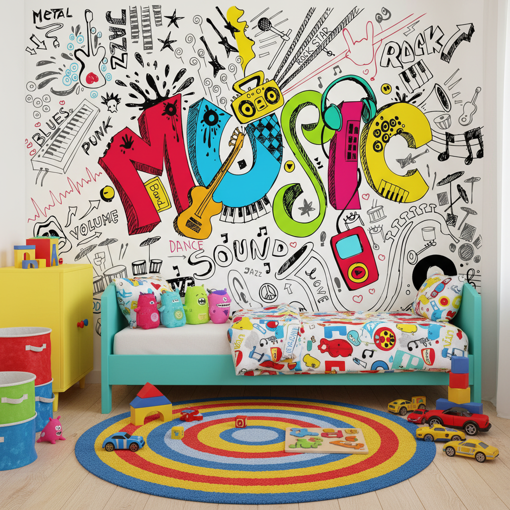 Mural Music Tag Panoramic Wallpaper