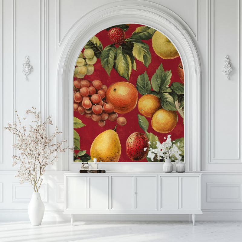 Tapete Vintage-Küche Rouge Salon Blanc