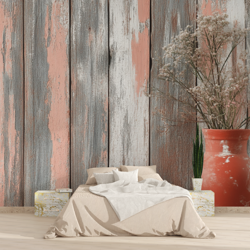 Driftwood Effect Terracotta Wallpaper | Murals Wallpaper
