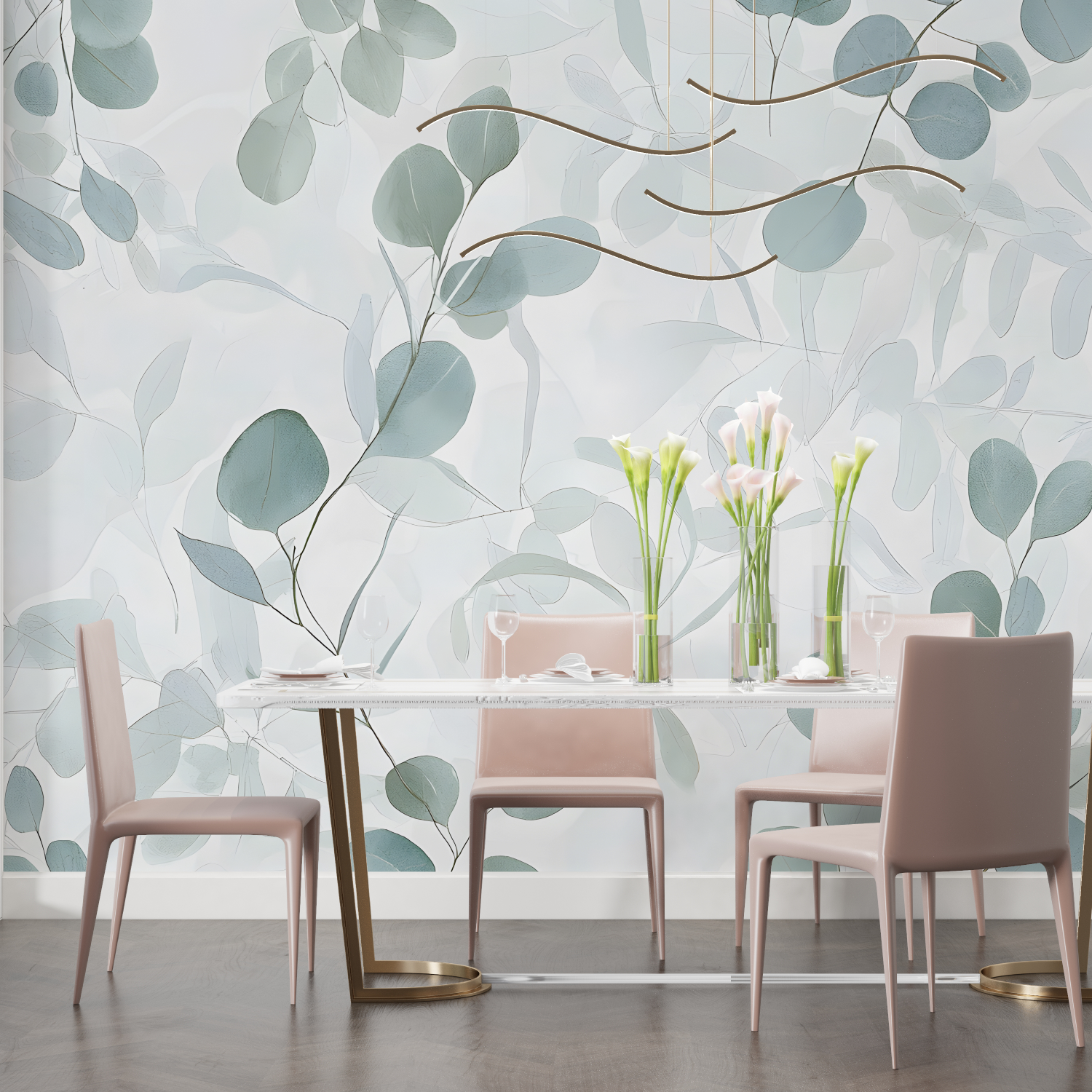 Aqua Green and Gray Wallpaper | Murals Wallpaper