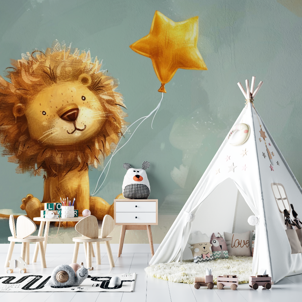 Lion Small Star Wallpaper | Murals Wallpaper