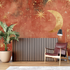Terracotta Oriental Wallpaper with Moons and Stars | Murals Wallpaper