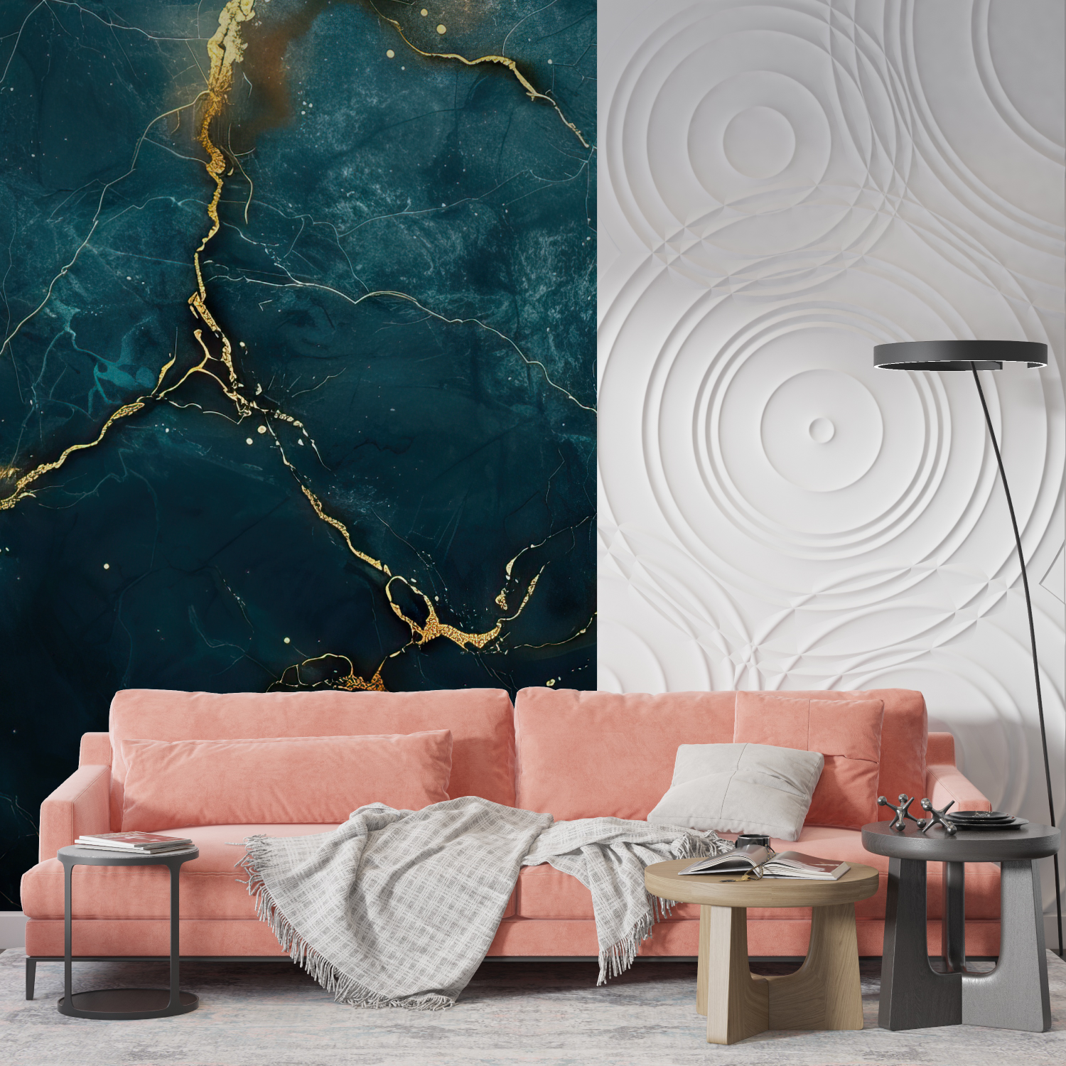 Teal and Gold Wallpaper | Murals Wallpaper