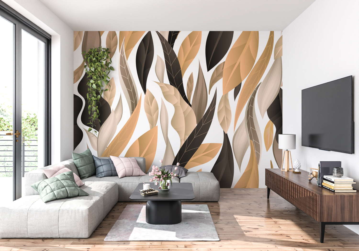 Black and Beige Wallpaper | Murals Wallpaper