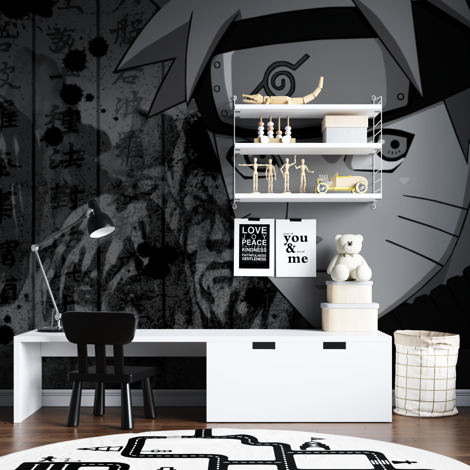 Naruto Black and White Wallpaper | Murals Wallpaper
