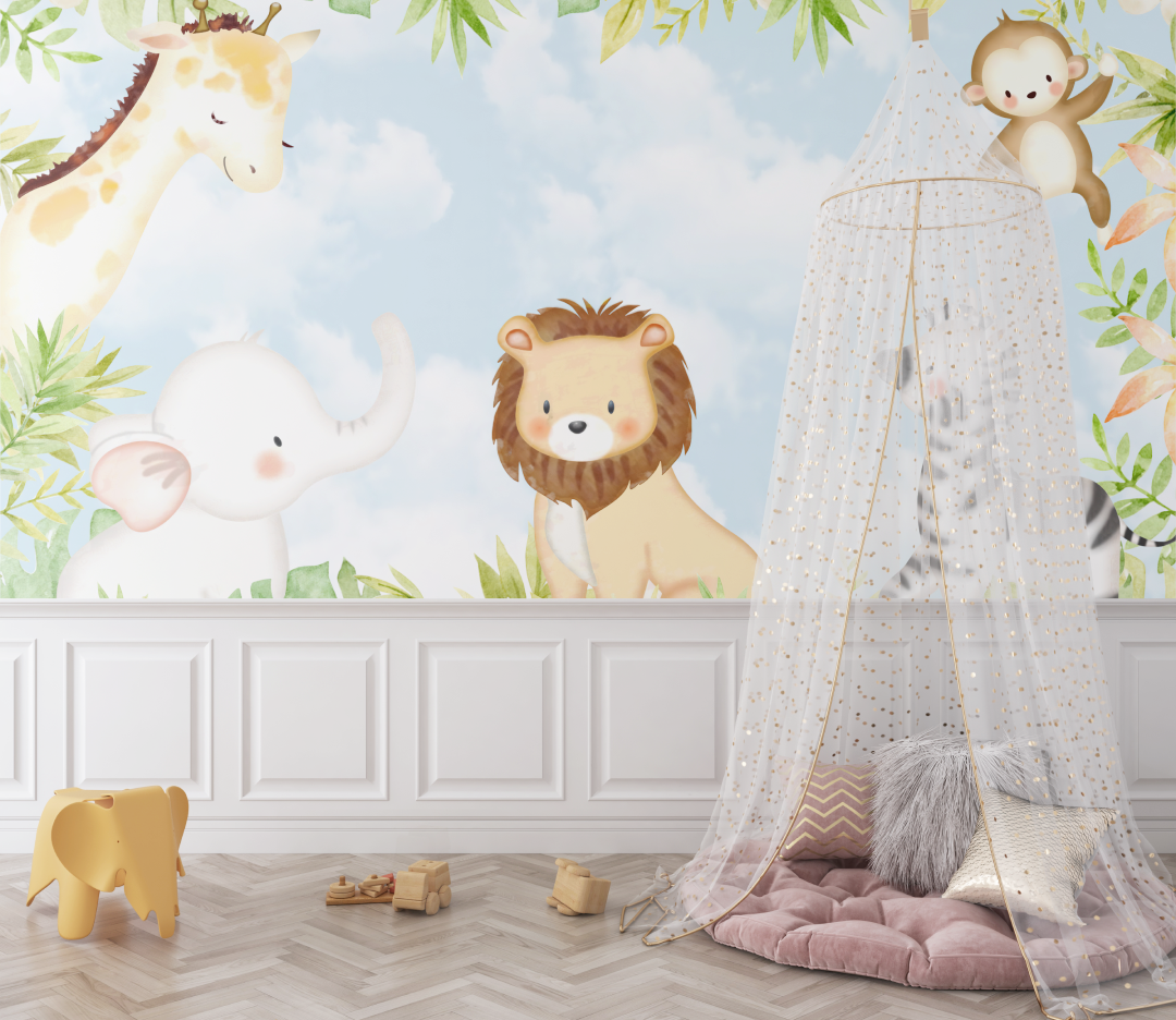 Savanna Friends Lion Wallpaper | Murals Wallpaper