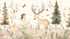 Wald-Hirschmädchen-Tiertapete | Wandbildtapete
