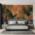 Terracotta Wallpaper with Tropical Leaves | Murals Wallpaper
