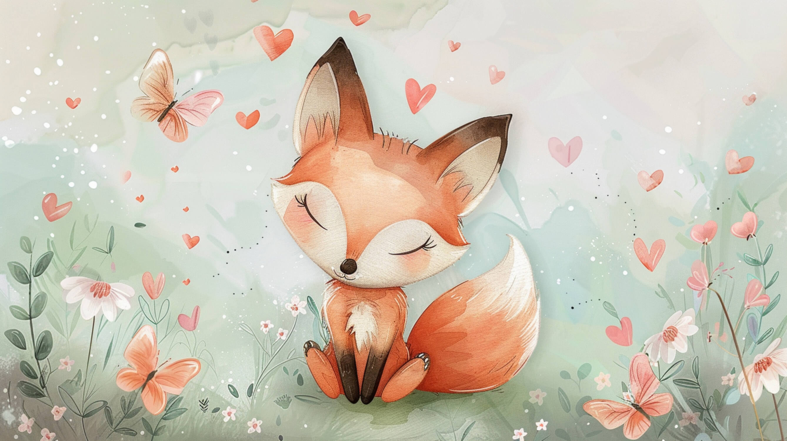 Baby Fox Wallpaper for Nursery | Murals Wallpaper