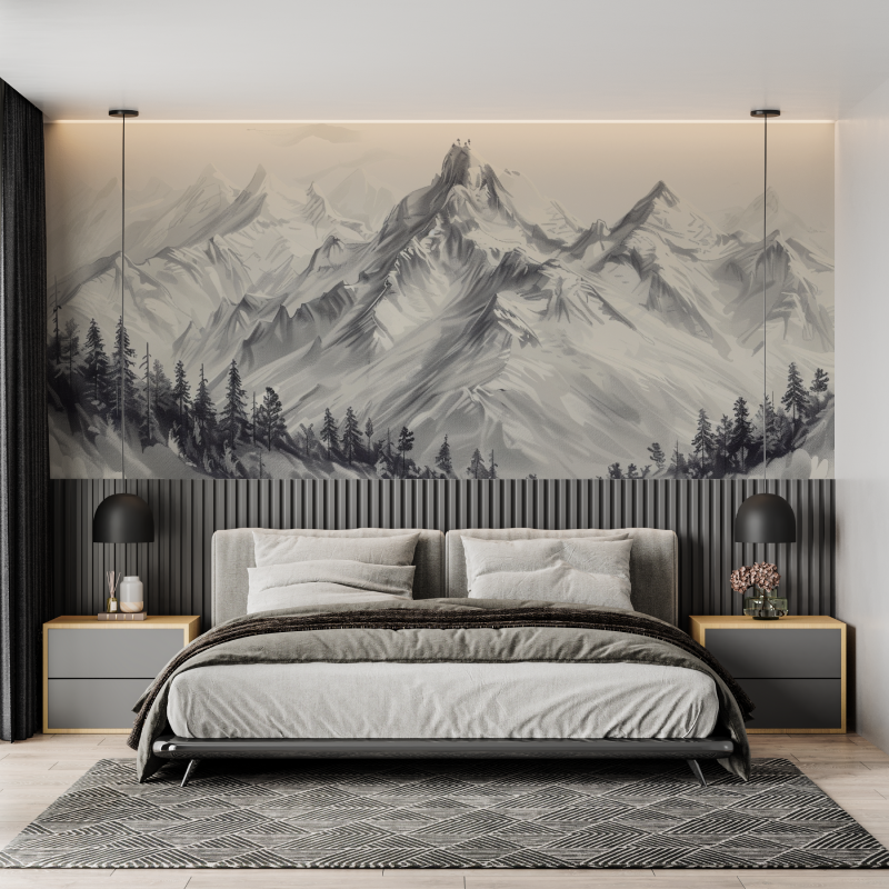 Alpine Mountain Range Mural Wallpaper | Murals Wallpaper