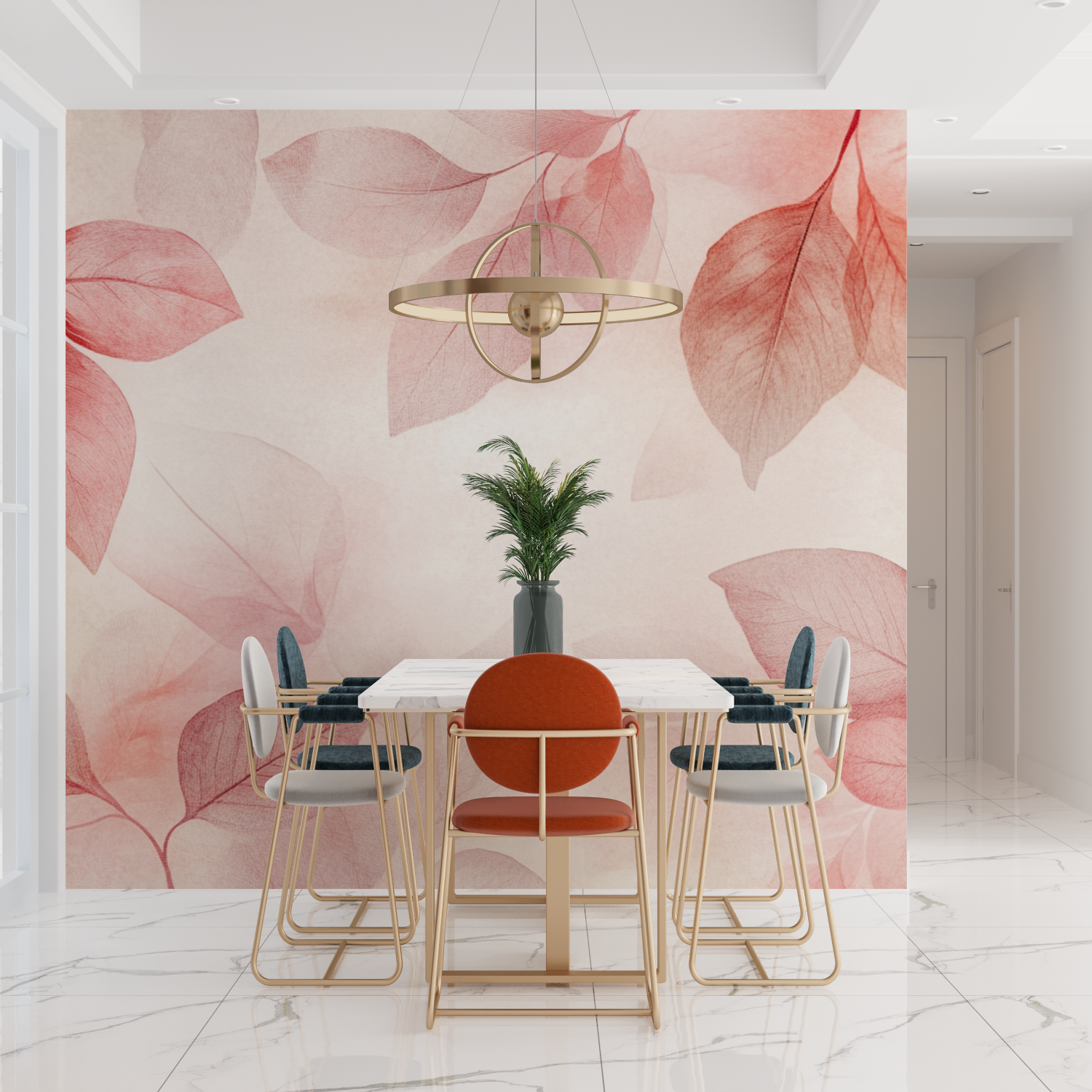 Watercolor Abstract Leaf Wallpaper in Soft Tones | Murals Wallpaper
