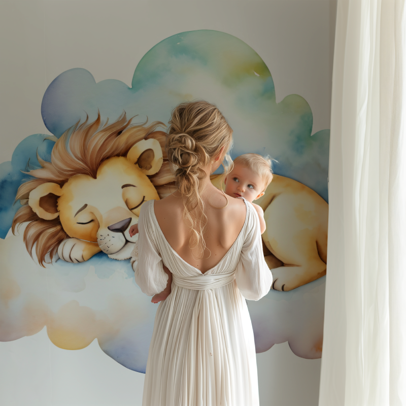 Sleepy Lion Cub Wallpaper | Murals Wallpaper