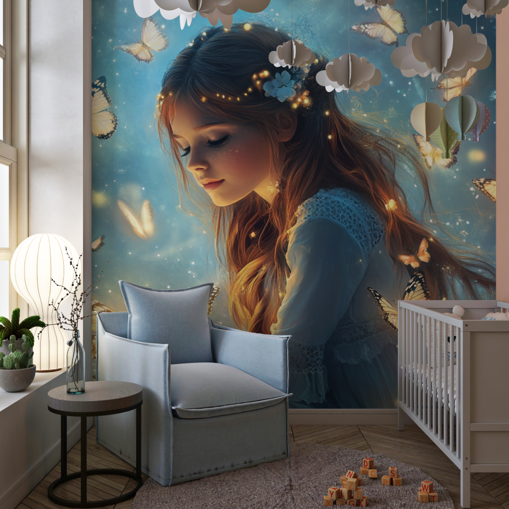 Tapete Prinzessin Fee des Papillons Chambre de Fille