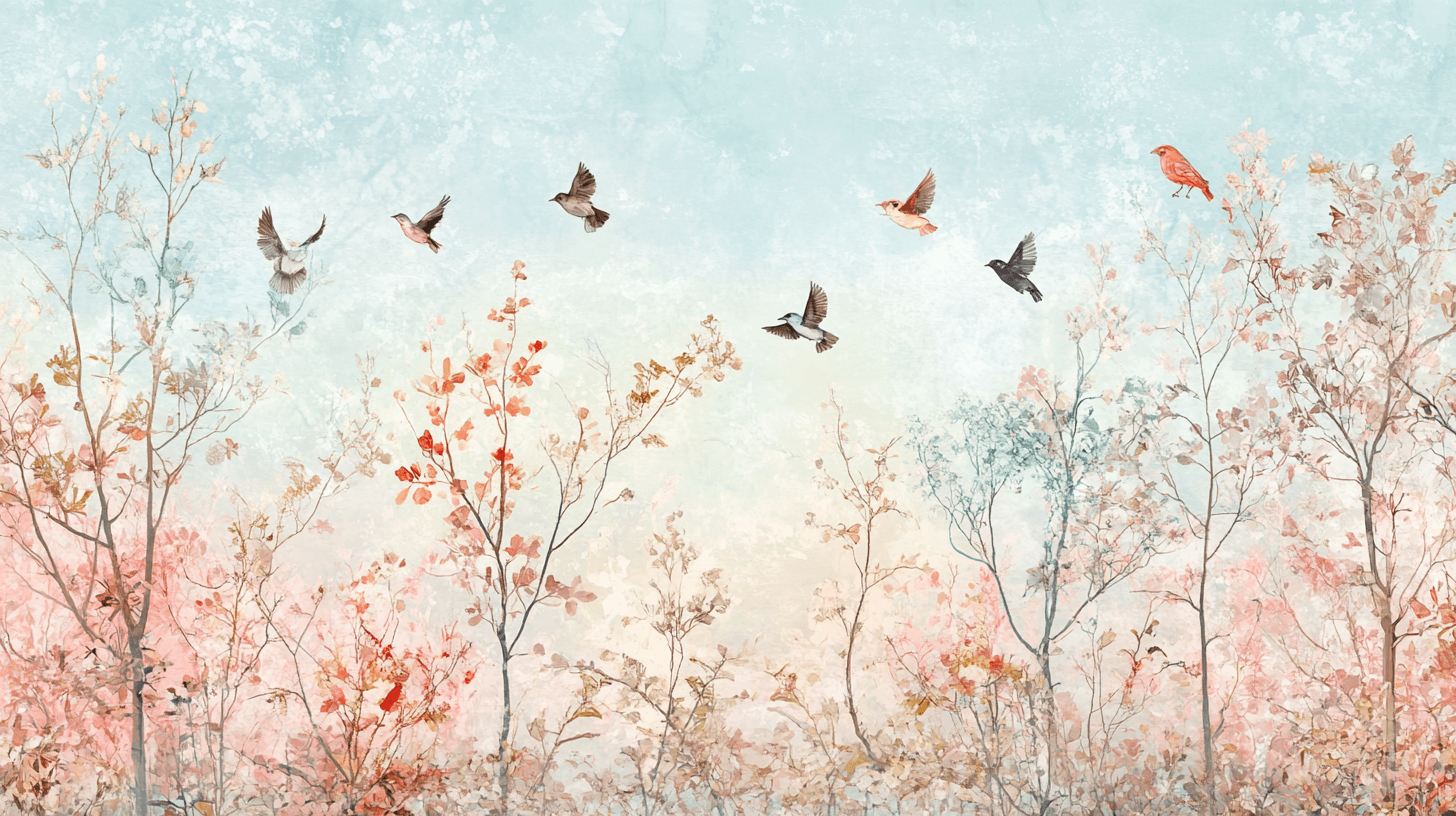 Tree and Birds Wallpaper | Murals Wallpaper