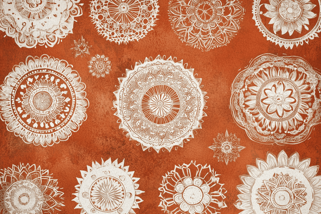 Tapeten Terrakotta-Mandala Ethnique