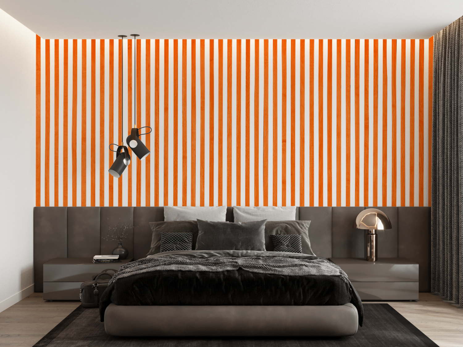 Terracotta Striped Wallpaper | Murals Wallpaper