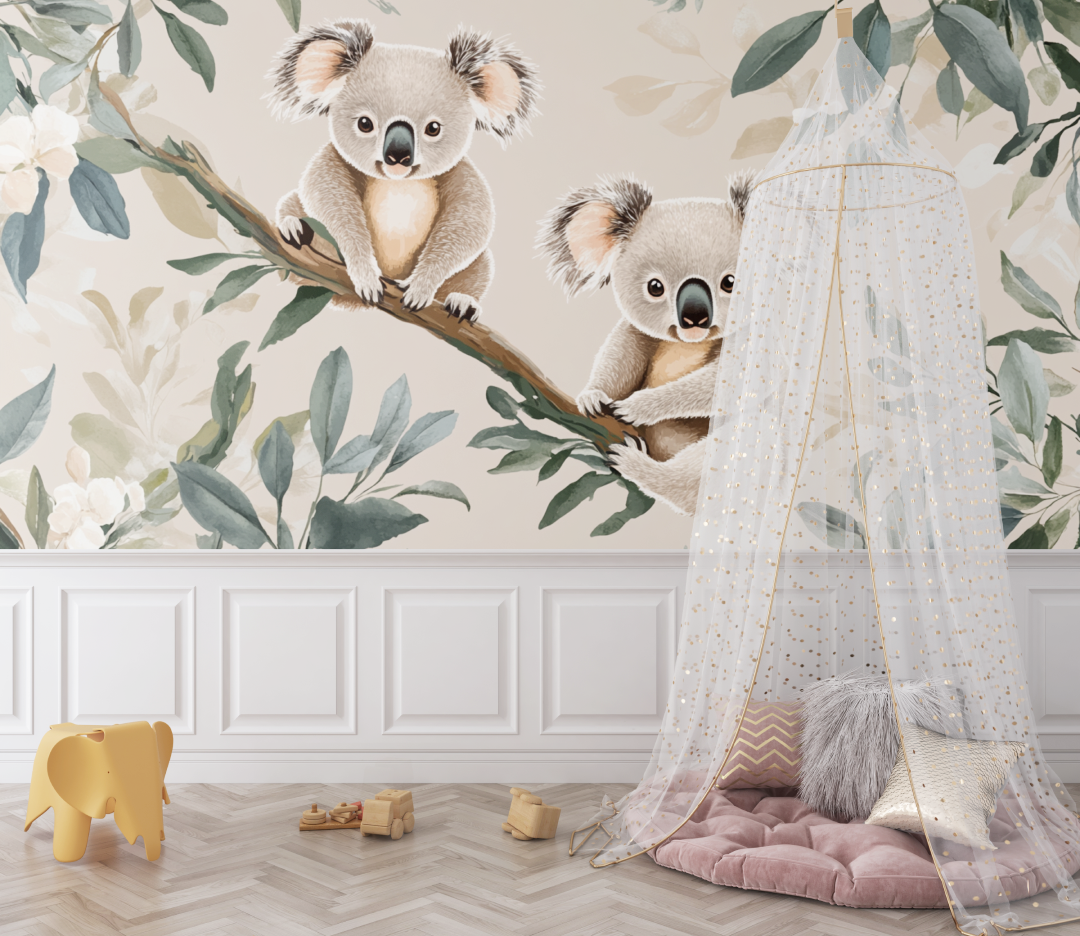Koala Wallpaper on Soft Sand Background | Murals Wallpaper