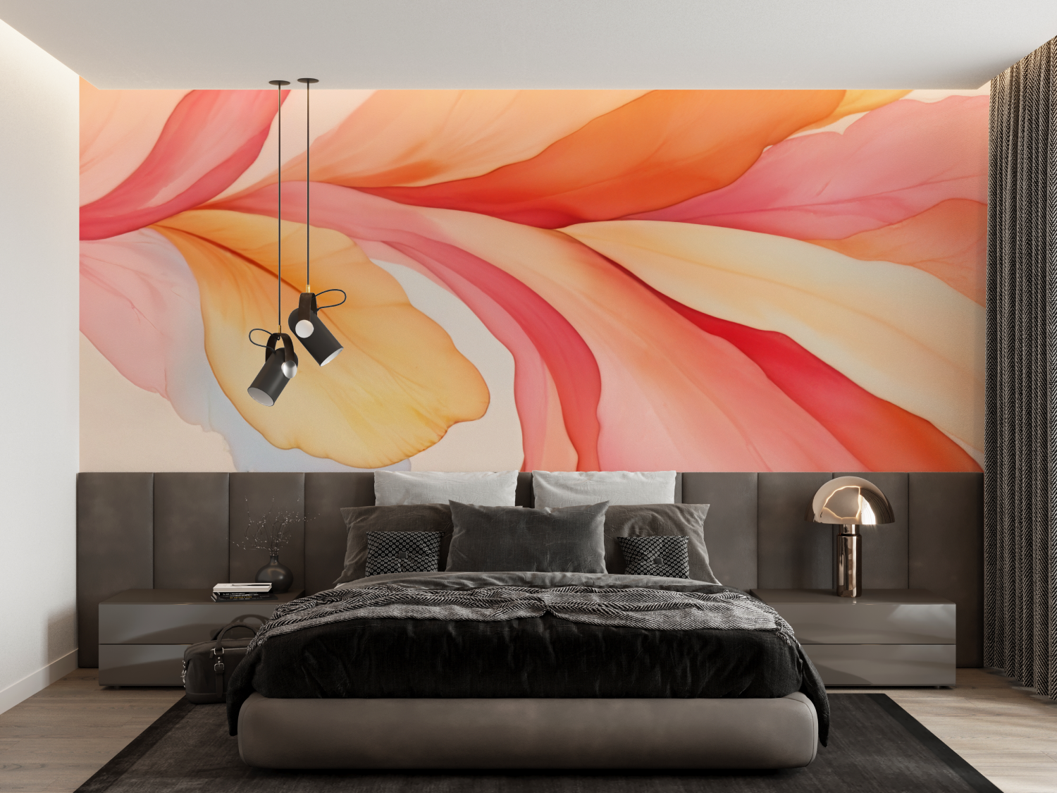 Tapete Rose Orange – Französisch