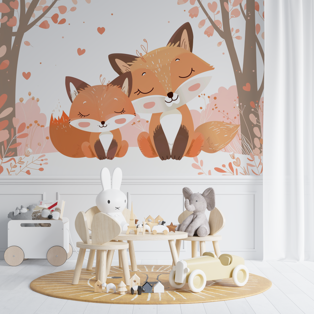 Fox Couple Wallpaper | Murals Wallpaper