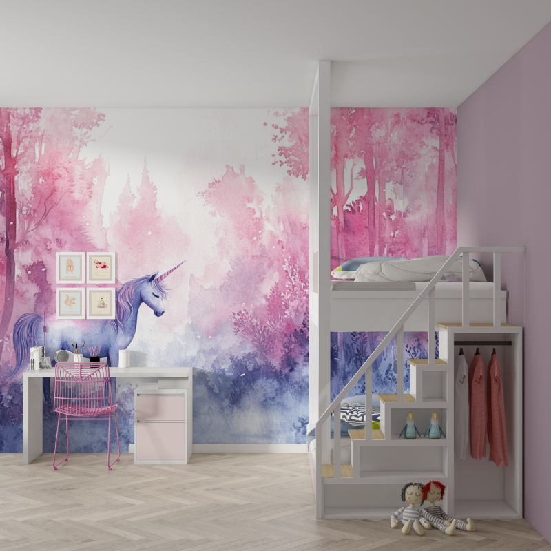 Unicorn Wallpaper in the Woods | Murals Wallpaper