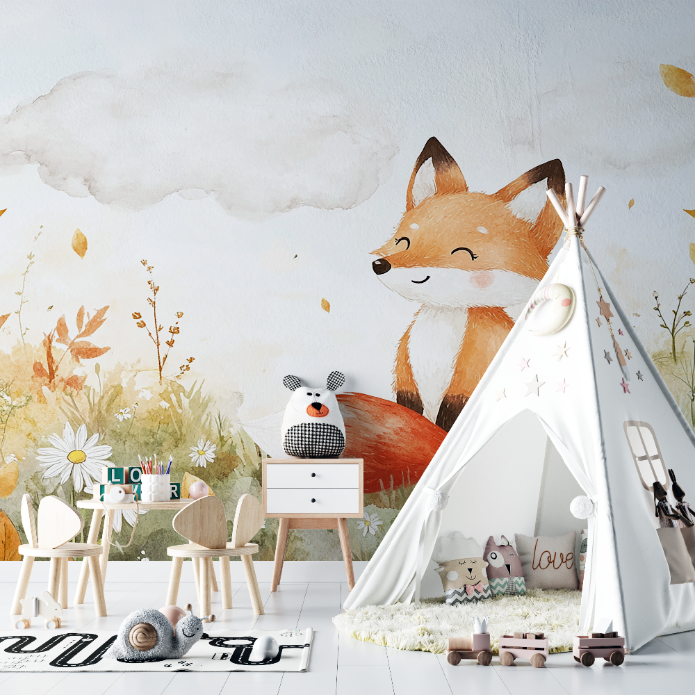 Cute Fox Wallpaper | Murals Wallpaper