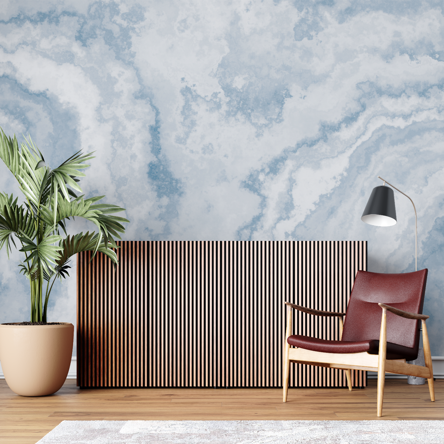 White and Blue Wallpaper | Murals Wallpaper