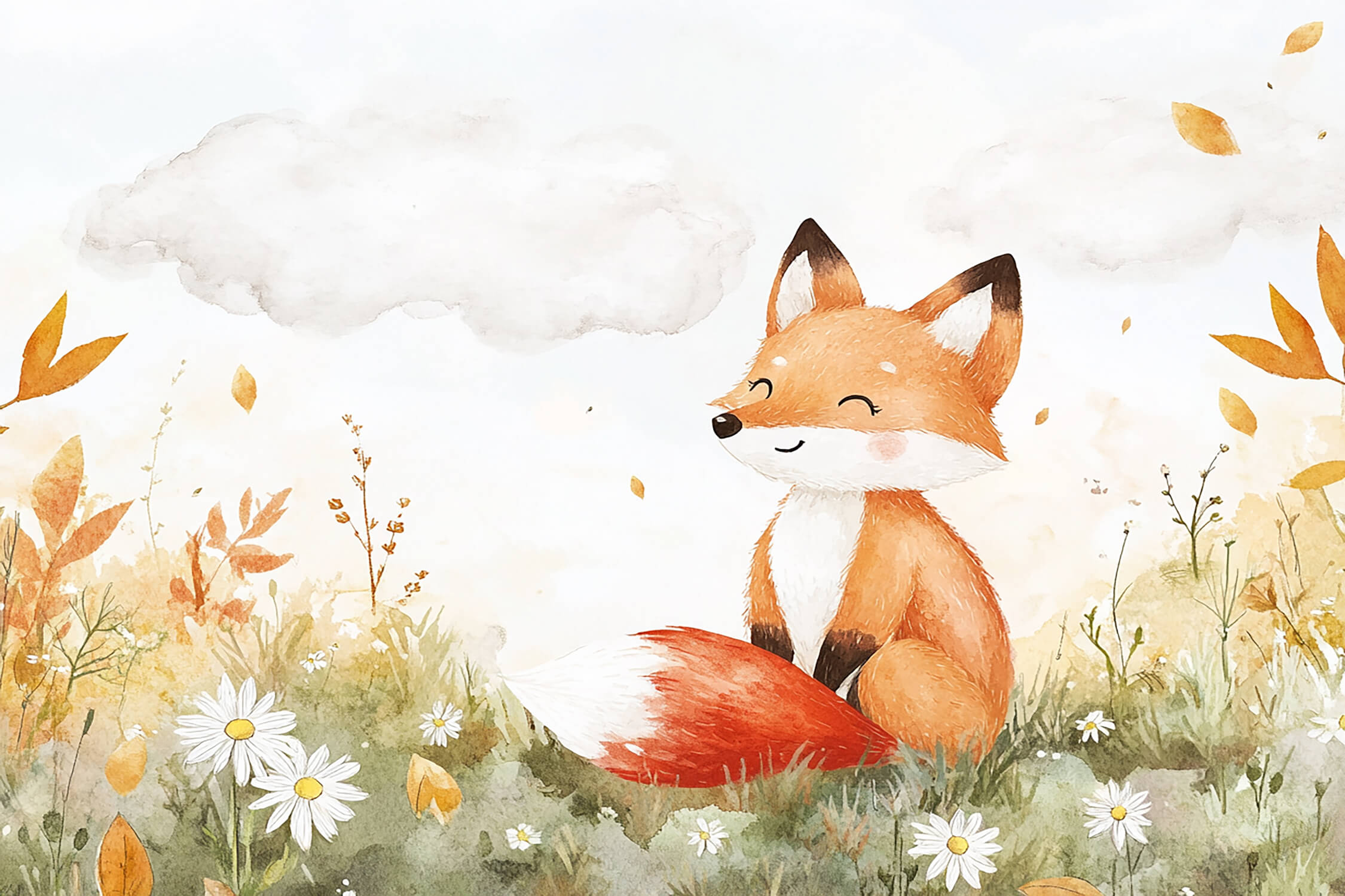 Cute Fox Wallpaper | Murals Wallpaper