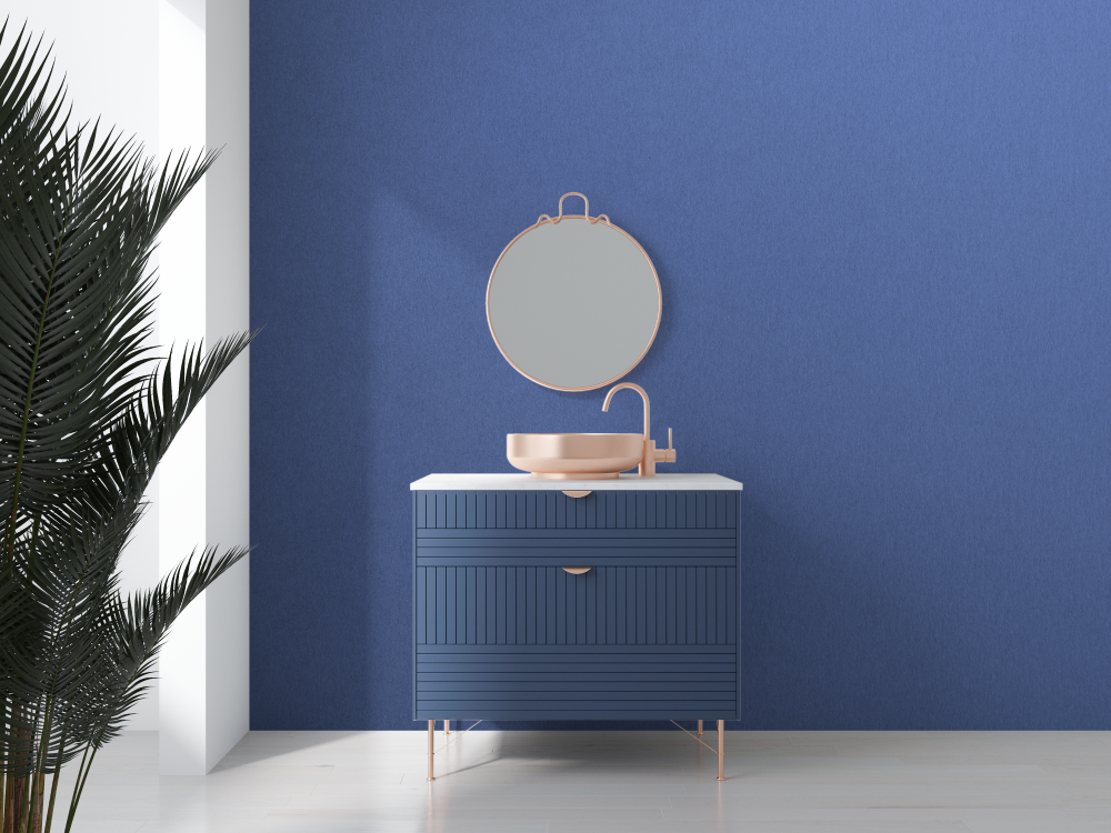 Solid Blue Wallpaper for Bathroom | Murals Wallpaper