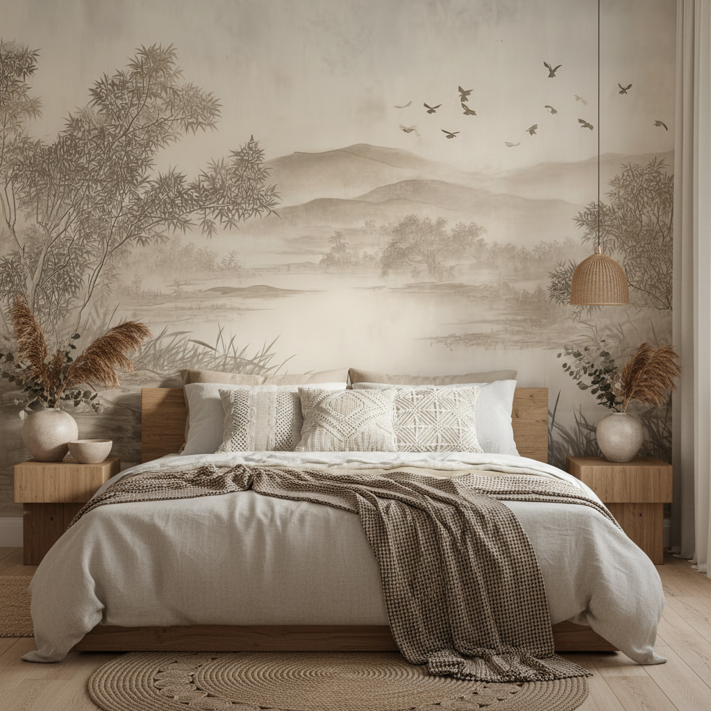 Chinese Ink Wash Landscape Mural Wallpaper