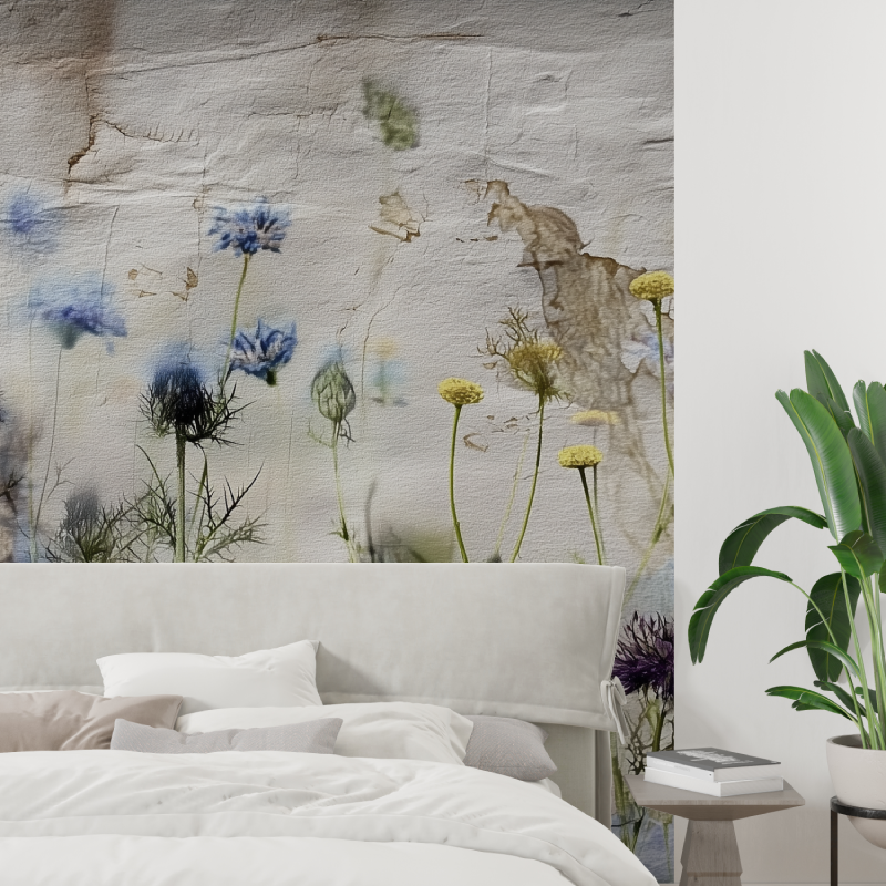 Vintage colorful flowers mural wallpaper tapisserie tendance