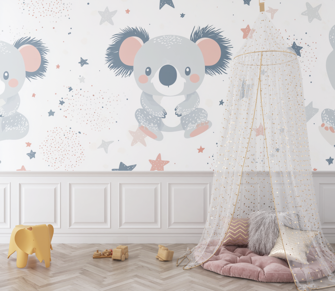 Koala Wallpaper Giving a Hug to a Star | Murals Wallpaper