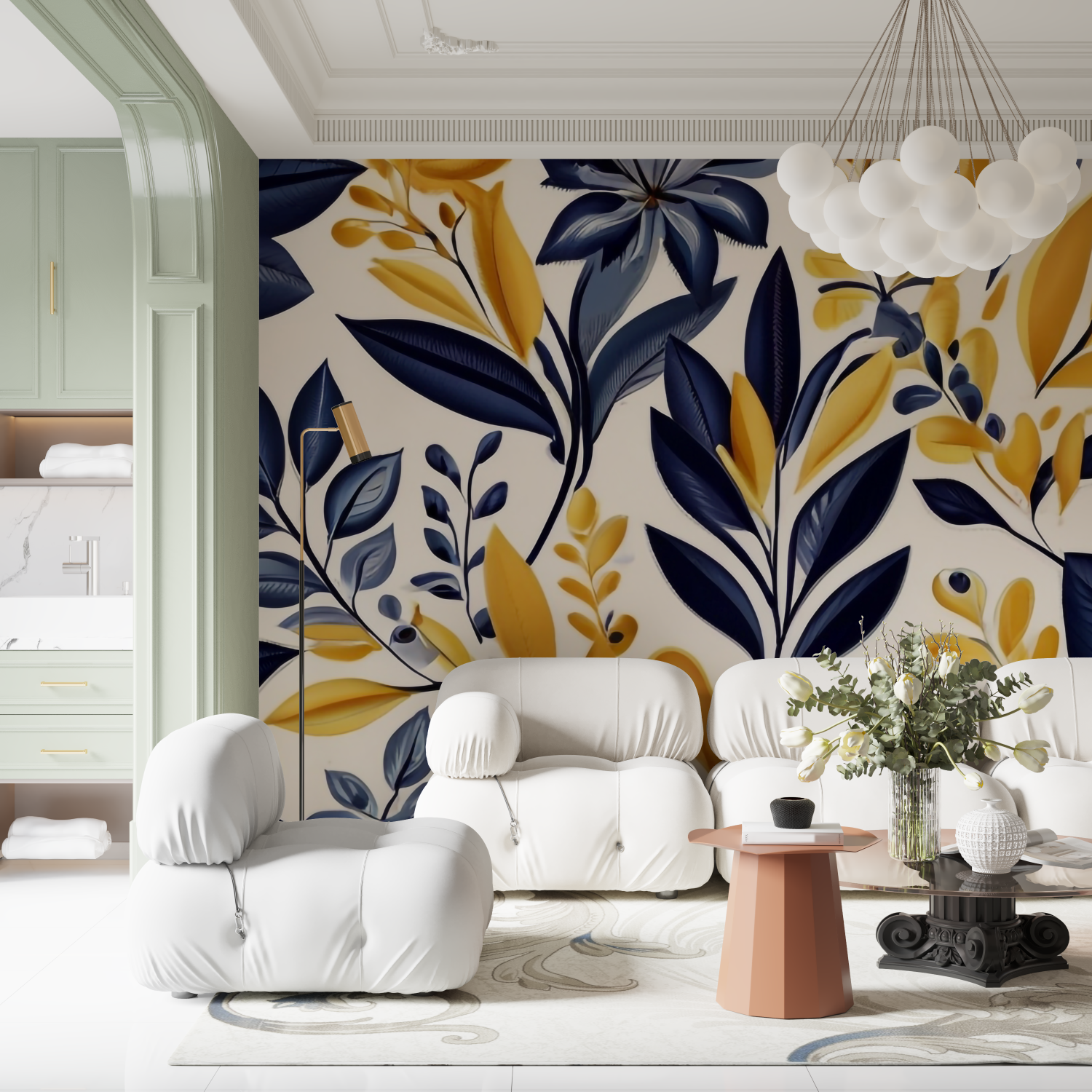 Blue Yellow Wallpaper | Murals Wallpaper