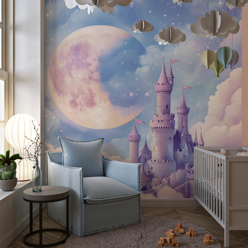 Papier-Panorama-Panorama-Mond-Schlafzimmer