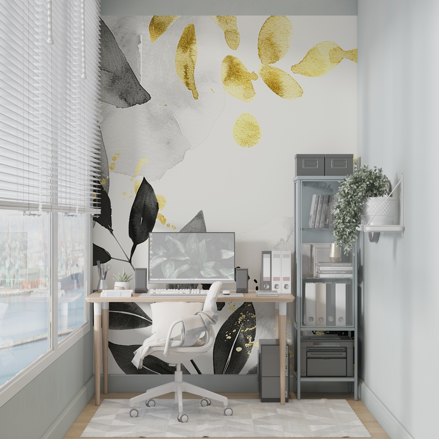 Gray Yellow Wallpaper | Murals Wallpaper