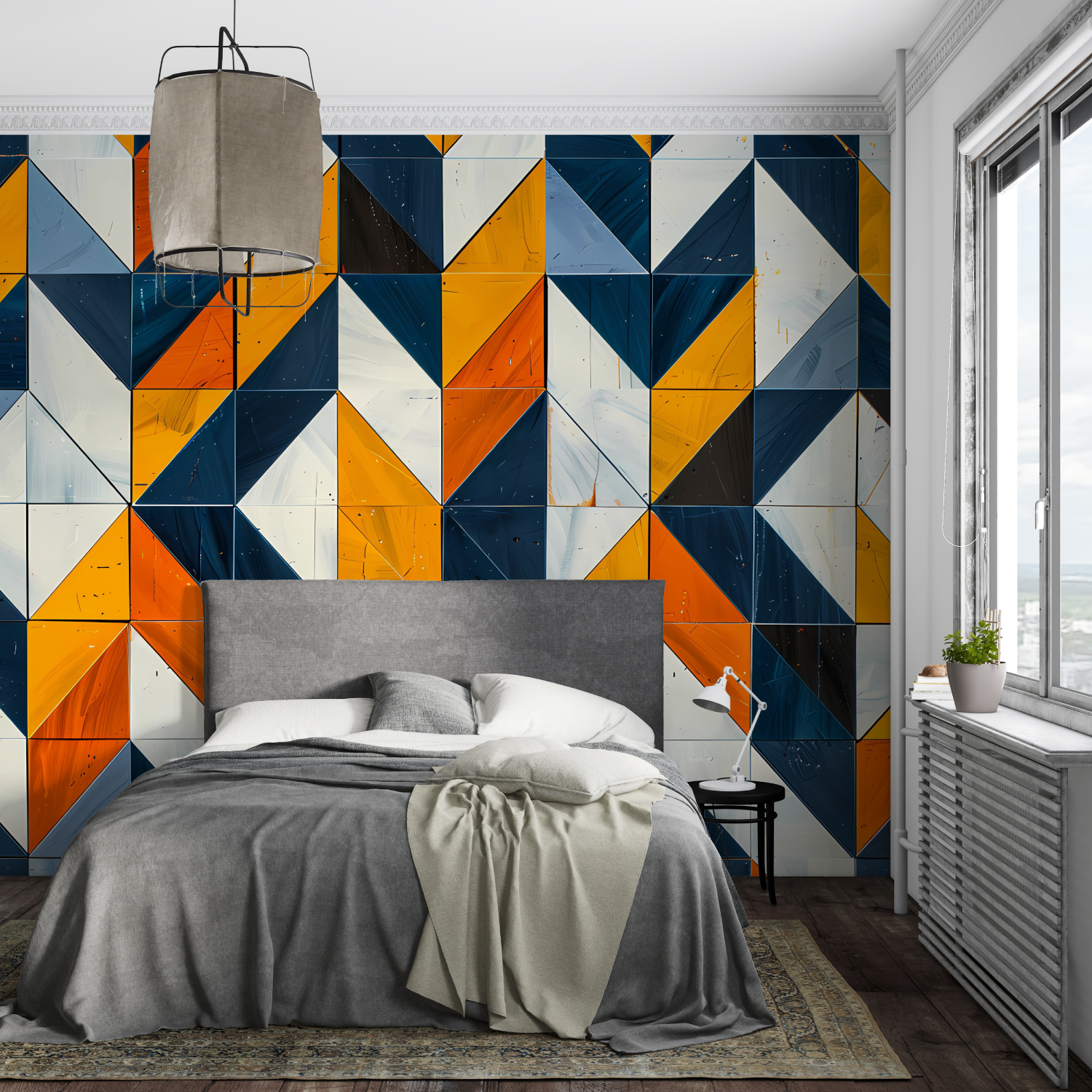 Geometric Pattern Orange Wallpaper | Murals Wallpaper