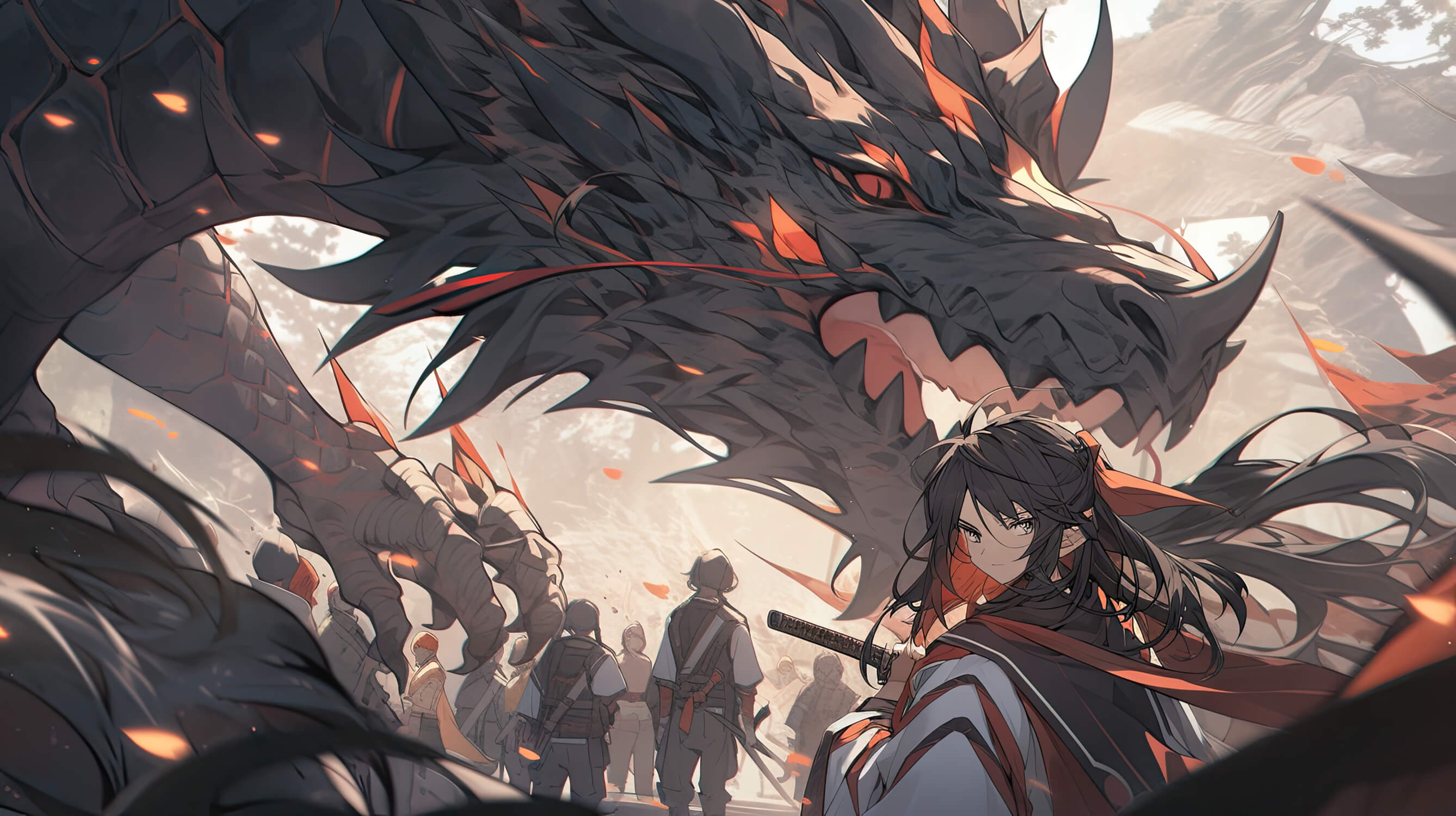 Anime Dragon Protector Wallpaper | Murals Wallpaper