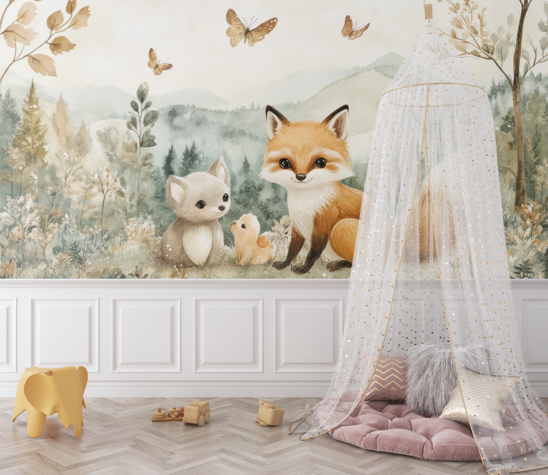 Fox and Soft Forest Wallpaper | Murals Wallpaper