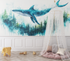 Whale and Forest Wallpaper | Murals Wallpaper