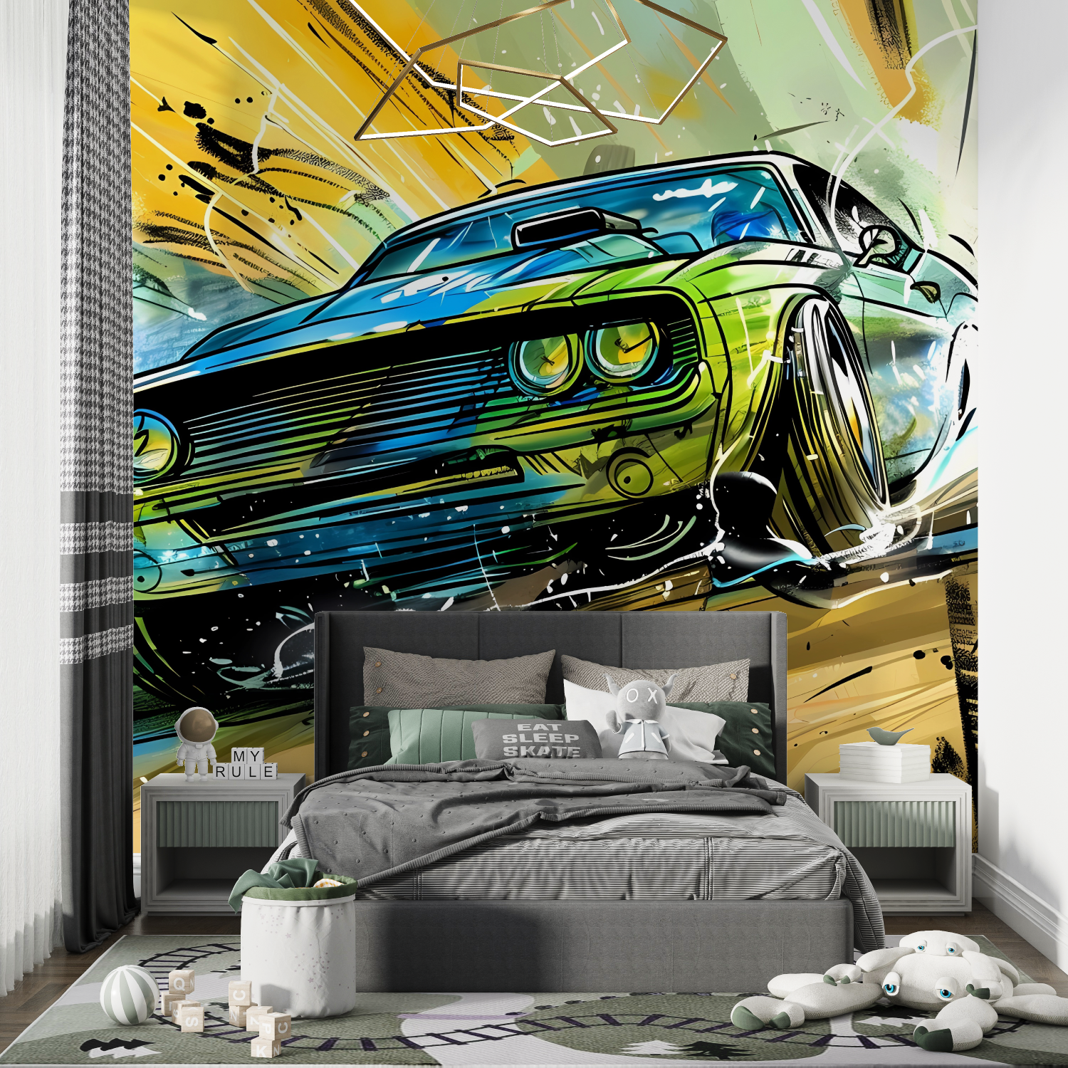 Sportpapier-Graffiti-Graffiti-Schlafzimmer von Garcon