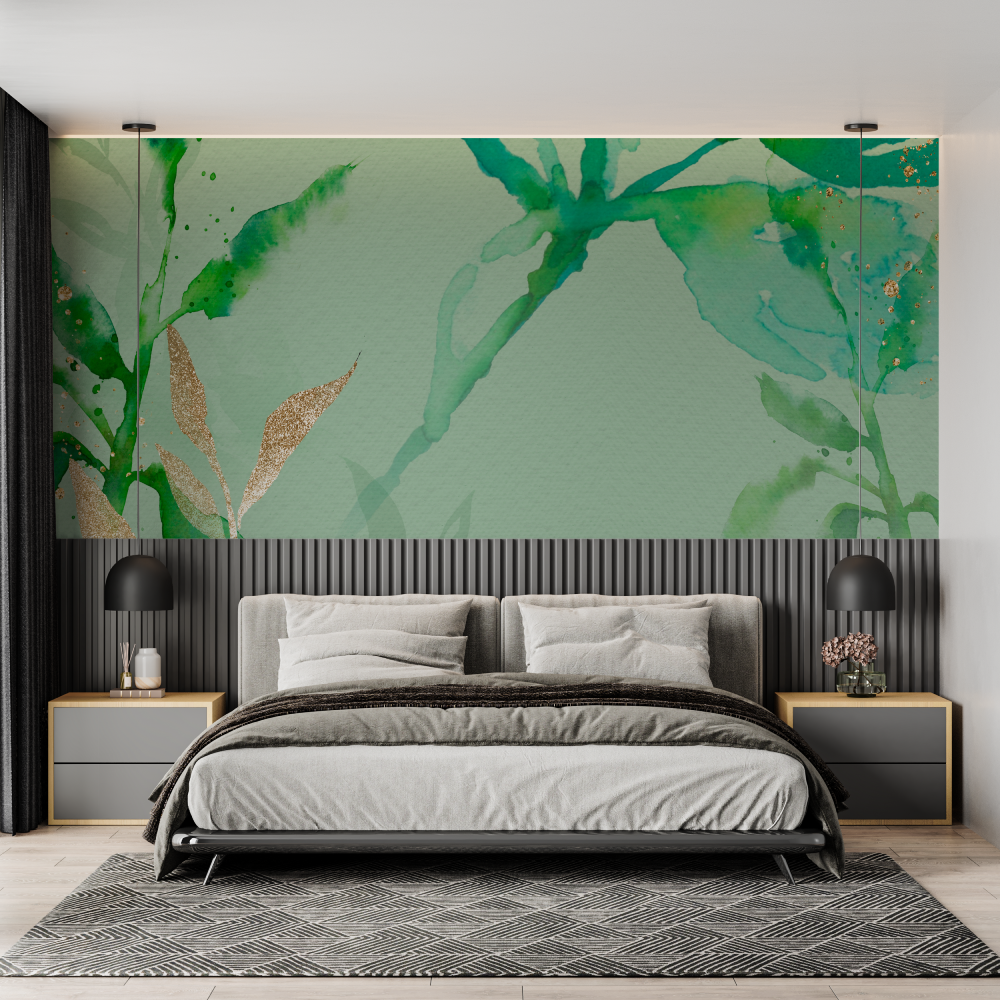 Aqua Green Wallpaper for Bedroom | Murals Wallpaper